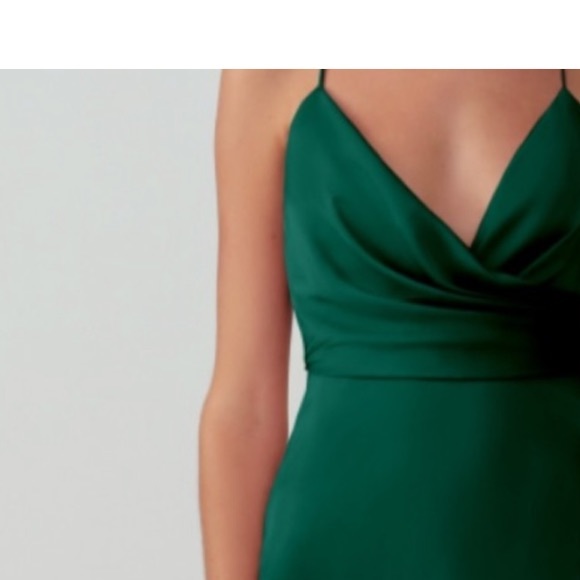 Fame and Partners Strappy Draped Set in Satin Dark Forest - Picture 2 of 7